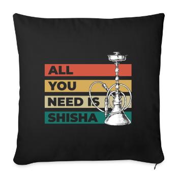 Sisha Rauch Chillig Orientalisch - Sofakissenbezug 45 x 45 cm - Schwarz - Vorne