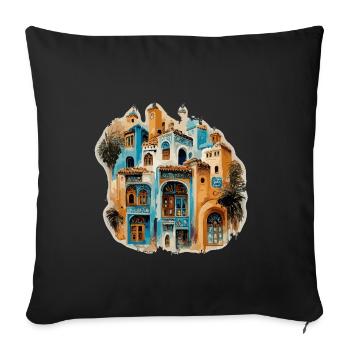 Enchanting Moorish building in blue tones - Sofa pillowcase 17,3'' x 17,3'' (45 x 45 cm) - black - Front