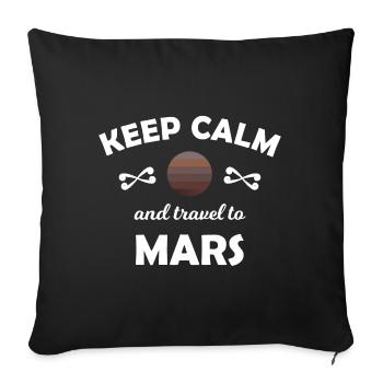 Space and Space Mission - Sofa pillowcase 17,3'' x 17,3'' (45 x 45 cm) - black - Front