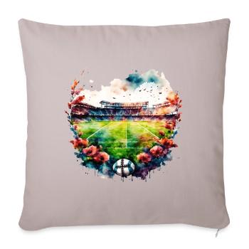 Stade de football vide avec des fleurs Fussball Stadion - Housse de coussin décorative 45 x 45 cm - taupe clair - Devant