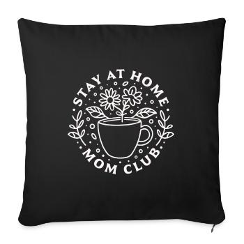 Mère maman au foyer club - Housse de coussin décorative 45 x 45 cm - noir - Devant