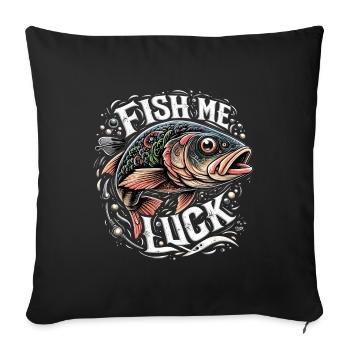 Pêchez-moi un cadeau de pêche porte-bonheur - Housse de coussin décorative 45 x 45 cm - noir - Devant