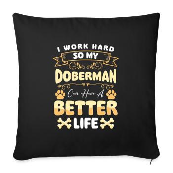 Chien Propriétaire de chien Chien Amour Chien Protection Chien - Housse de coussin décorative 45 x 45 cm - noir - Devant