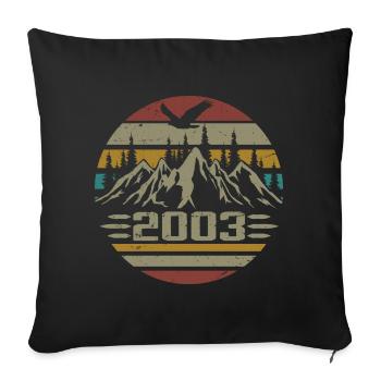 Geboren im Jahr 2003 Original Retro 2003 Geburtstagsgeschenk - Sofakissenbezug 45 x 45 cm - Schwarz - Vorne