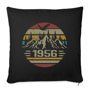 Born in 1956 Original Retro 1956 Anniversary Gift - Sofa pillowcase 17,3'' x 17,3'' (45 x 45 cm) - black - Front
