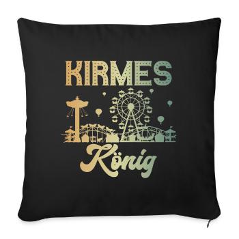 Kirmes König Jahrmarkt Rummel Volksfest - Sofakissenbezug 45 x 45 cm - Schwarz - Vorne