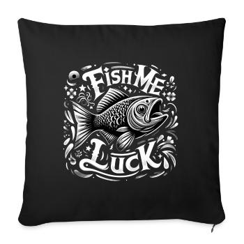 Pêchez-moi un cadeau de pêche porte-bonheur - Housse de coussin décorative 45 x 45 cm - noir - Devant