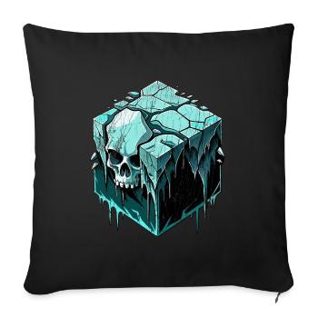Ice-cube Skull // Skull FS0200 - Sofa pillowcase 17,3'' x 17,3'' (45 x 45 cm) - black - Front