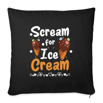Crème glacée, glacier, crème glacée molle - Housse de coussin décorative 45 x 45 cm - noir - Devant
