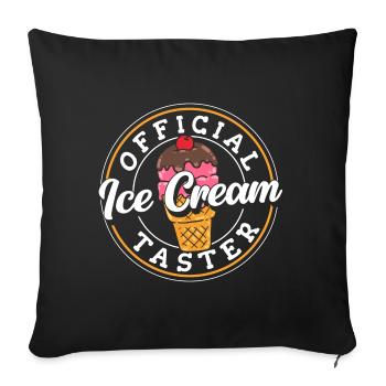 Saveur de bonbon à la crème glacée - Housse de coussin décorative 45 x 45 cm - noir - Devant