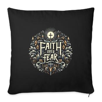 Faith Over Fear Ornament - Sofa pillowcase 17,3'' x 17,3'' (45 x 45 cm) - black - Front