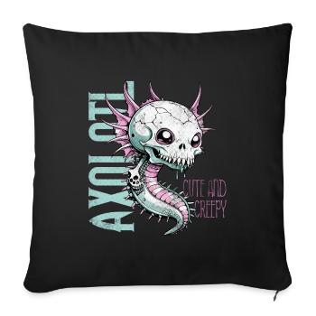 Axolotl Skull // Skull Tail Lurch FS0204 - Sofa pillowcase 17,3'' x 17,3'' (45 x 45 cm) - black - Front