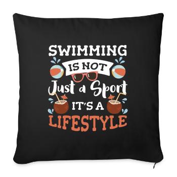 Schwimmen Garten Tauchen - Sofakissenbezug 45 x 45 cm - Schwarz - Vorne