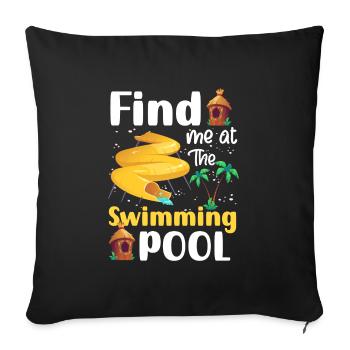 Pool Summer Diving - Sofa pillowcase 17,3'' x 17,3'' (45 x 45 cm) - black - Front