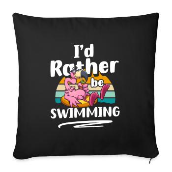 Natation, L’Eau, Soleil, Plongée - Housse de coussin décorative 45 x 45 cm - noir - Devant