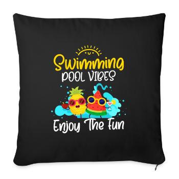 Pool Holidays Bathing - Sofa pillowcase 17,3'' x 17,3'' (45 x 45 cm) - black - Front