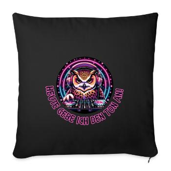 Today I'm setting the tone for Owl - Sofa pillowcase 17,3'' x 17,3'' (45 x 45 cm) - black - Front
