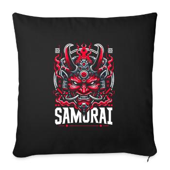 Japanische Dämonenmaske Edge Cyber Runners Punk - Sofakissenbezug 45 x 45 cm - Schwarz - Vorne