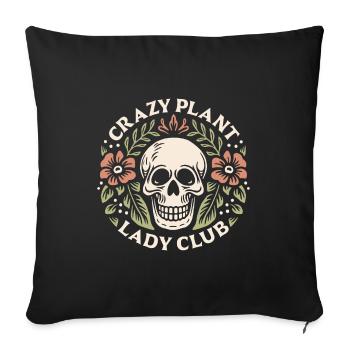 Crazy plant lady club - Sofa pillowcase 17,3'' x 17,3'' (45 x 45 cm) - black - Front