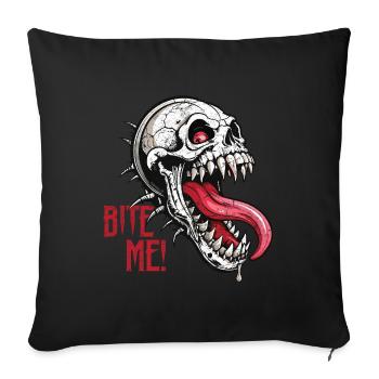 Mordez-moi ! Crâne // Protest Totenkopf FS0207 - Housse de coussin décorative 45 x 45 cm - noir - Devant