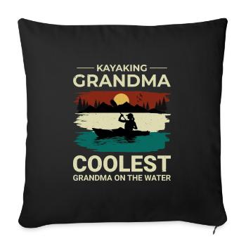 kayak Gradma Kayak Canoë Kayak Drôle - Housse de coussin décorative 45 x 45 cm - noir - Devant