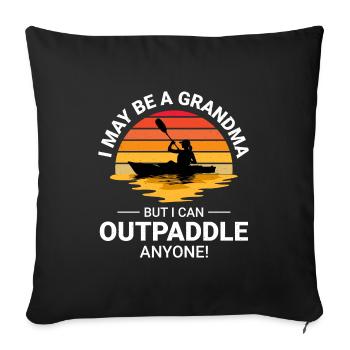 kayak Gradma Kayak Canoë Kayak Drôle - Housse de coussin décorative 45 x 45 cm - noir - Devant