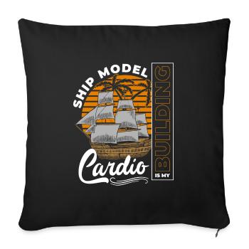 Model Making Ship Model Water Anchor - Sofa pillowcase 17,3'' x 17,3'' (45 x 45 cm) - black - Front