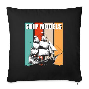 Navire Hobby Voilier Rc Navire - Housse de coussin décorative 45 x 45 cm - noir - Devant