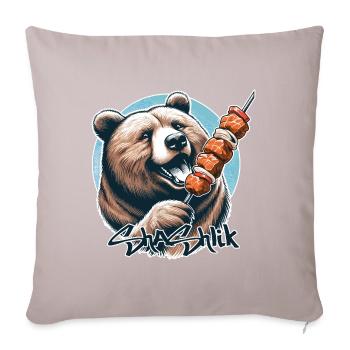 Shashlik Meat Skewer Bear Gift - Sofa pillowcase 17,3'' x 17,3'' (45 x 45 cm) - light taupe - Front