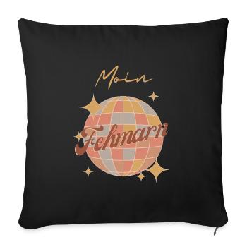 Moin Fehmarn Île de la mer Baltique Vacances Rétro Vintage - Housse de coussin décorative 45 x 45 cm - noir - Devant