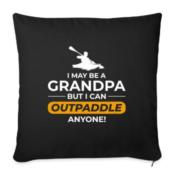 kayak Gradpa Kayak Canoë Kayak Drôle - Housse de coussin décorative 45 x 45 cm - noir - Devant