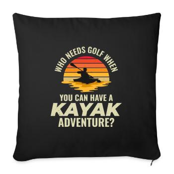 kayak Gradpa Kayak Canoë Kayak Drôle - Housse de coussin décorative 45 x 45 cm - noir - Devant