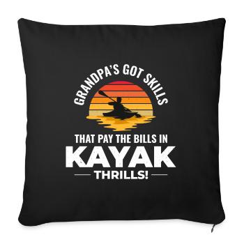 Kajakfahren Gradpa Kajak Kanu Kajakfahrer Lustig - Sofakissenbezug 45 x 45 cm - Schwarz - Vorne