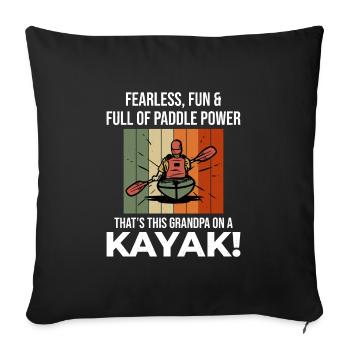 Kajakfahren Gradpa Kajak Kanu Kajakfahrer Lustig - Sofakissenbezug 45 x 45 cm - Schwarz - Vorne