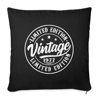 1977 Vintage Retro 1977 1977 Birthday Gift - Sofa pillowcase 17,3'' x 17,3'' (45 x 45 cm) - black - Front