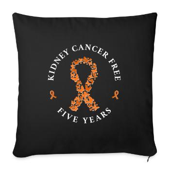 Cancer du rein sans cancer du rein pendant 5 ans - Housse de coussin décorative 45 x 45 cm - noir - Devant