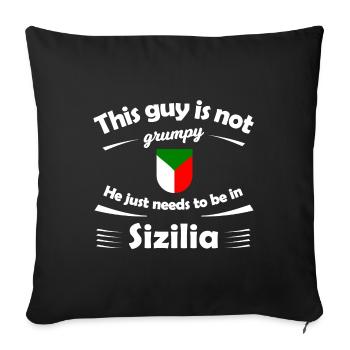 La nostalgie de la Sicile - Housse de coussin décorative 45 x 45 cm - noir - Devant