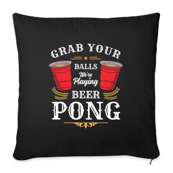 Beerpong Party Drinking Game - Sofa pillowcase 17,3'' x 17,3'' (45 x 45 cm) - black - Front