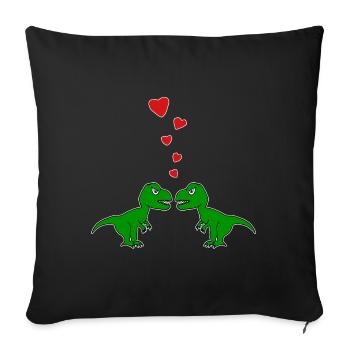 Tyrannosaurus TRex Liebespaar Liebe - Sofakissenbezug 45 x 45 cm - Schwarz - Vorne