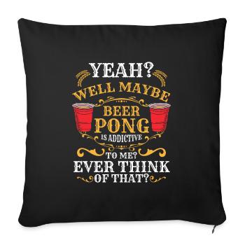 Drinking beer - Sofa pillowcase 17,3'' x 17,3'' (45 x 45 cm) - black - Front