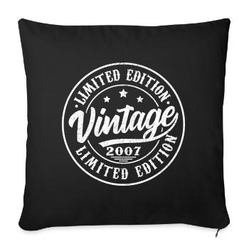 2007 Vintage Retro 2007 Birthday Gift 2007 - Sofa pillowcase 17,3'' x 17,3'' (45 x 45 cm) - black - Front