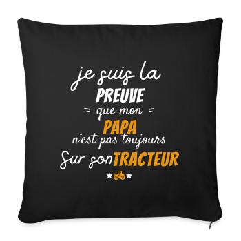 Proof that my dad tractor dad farmer dad - Sofa pillowcase 17,3'' x 17,3'' (45 x 45 cm) - black - Front