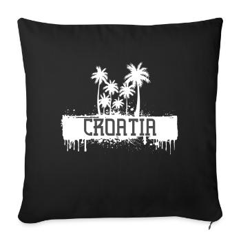 Split croatia football soccer dalmatia tourism - Sofa pillowcase 17,3'' x 17,3'' (45 x 45 cm) - black - Front
