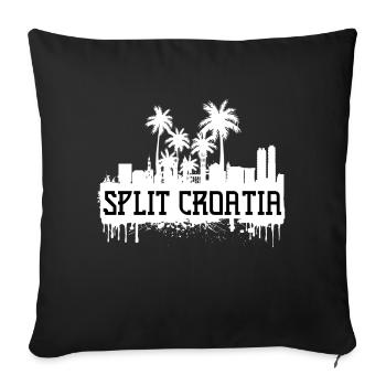 Split croatia football soccer dalmatia tourism - Sofa pillowcase 17,3'' x 17,3'' (45 x 45 cm) - black - Front