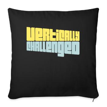 verticalement défié drôle petit gens blague hommes - Housse de coussin décorative 45 x 45 cm - noir - Devant