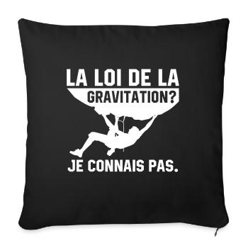 la loi de la gravitation je connais pas - Housse de coussin décorative 45 x 45 cm - noir - Devant