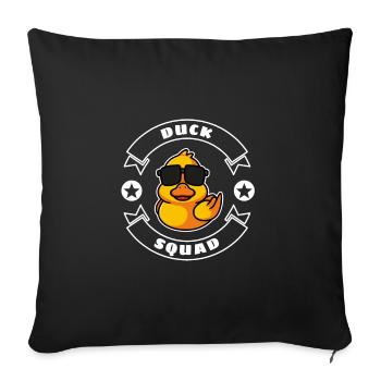 Duck Squad Funny Duck Duck Motif Cool Duckling - Sofa pillowcase 17,3'' x 17,3'' (45 x 45 cm) - black - Front