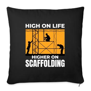 Scaffolder Scaffold Builder Scaffolding Platform - Sofa pillowcase 17,3'' x 17,3'' (45 x 45 cm) - black - Front