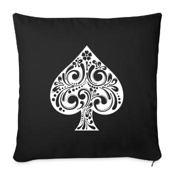Jeux de cartes Jeux d’argent Joueurs professionnels Poker Casino - Housse de coussin décorative 45 x 45 cm - noir - Devant