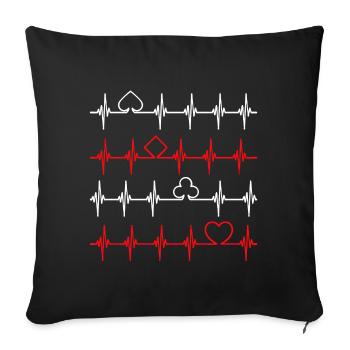 Professional Players Casino Gambling Poker Gambling - Sofa pillowcase 17,3'' x 17,3'' (45 x 45 cm) - black - Front